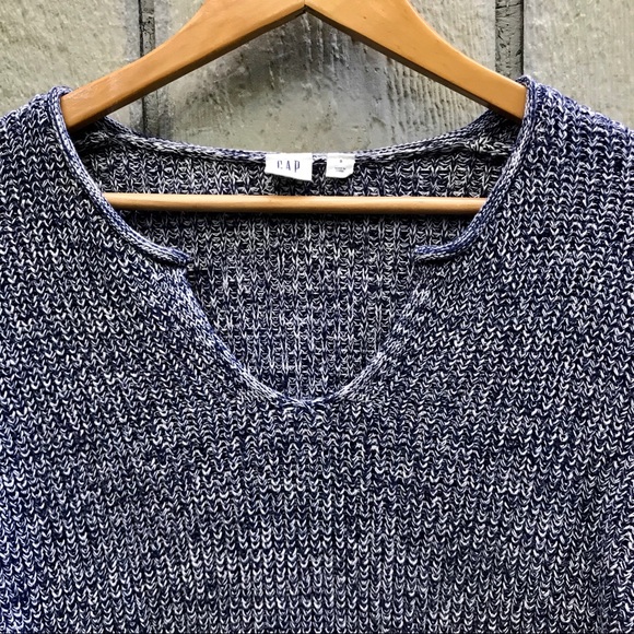 GAP oversized blue & white ribbed knit sweater - Picture 2 of 7